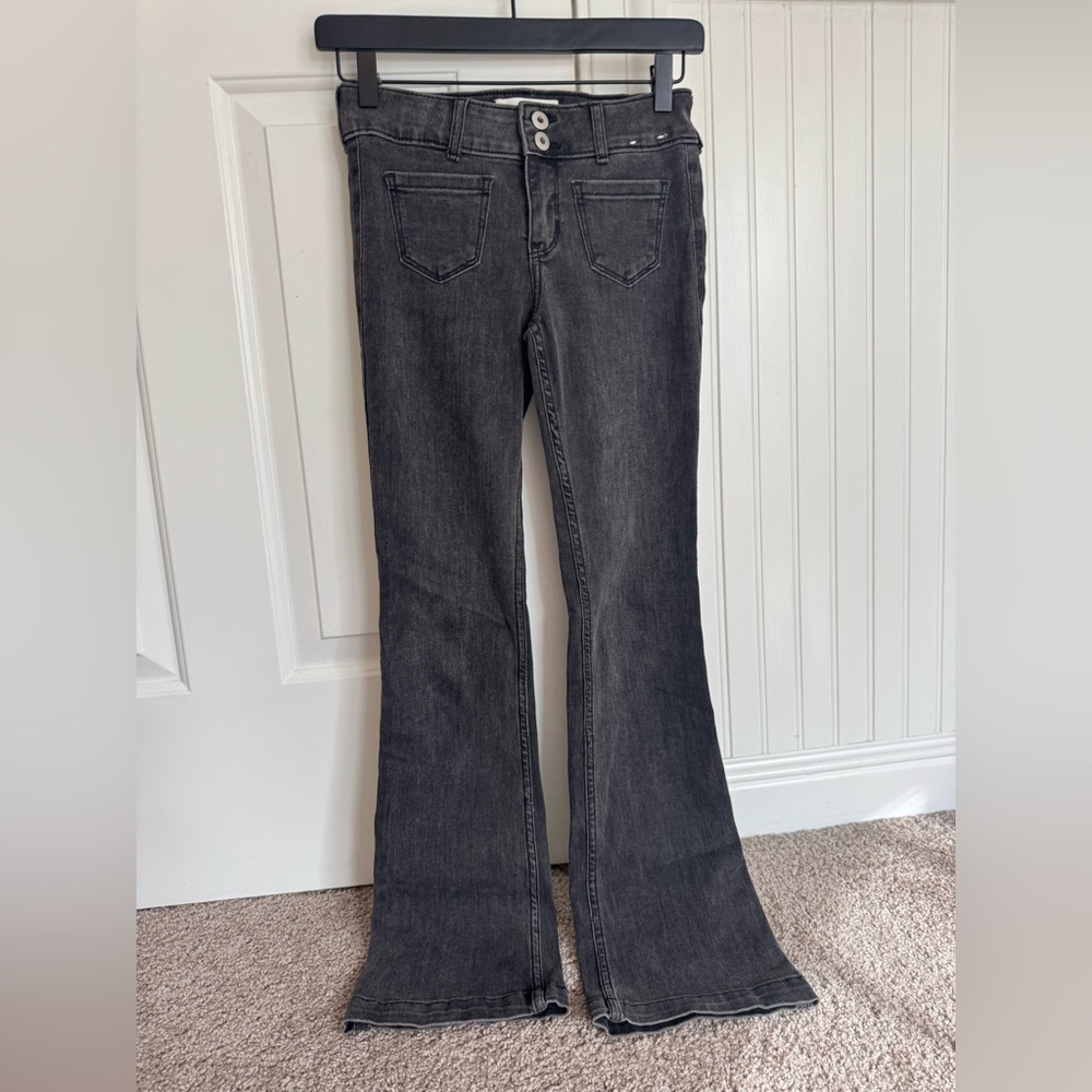 Girls Abercrombie Kids Black Flared Jeans